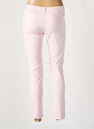 Pantalon chino fermeture zippée sous rabat boutonné rose SCHOOL RAG femme