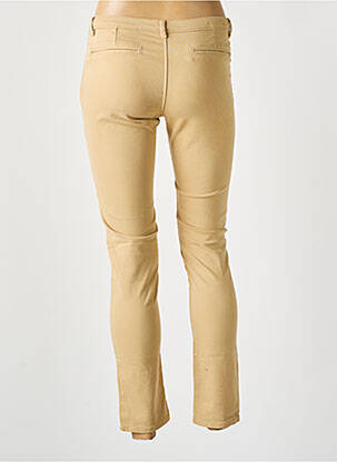 Pantalon chino fermeture zippée sous rabat boutonné beige SCHOOL RAG femme