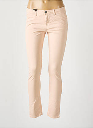 Pantalon chino fermeture zippée sous rabat boutonné orange SCHOOL RAG femme