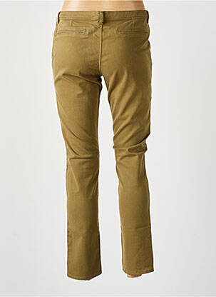 Pantalon chino fermeture zippée sous rabat boutonné vert SCHOOL RAG femme