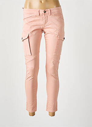 Pantalon chino fermeture zippée sous rabat boutonné rose TEDDY SMITH femme