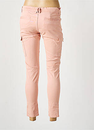 Pantalon chino fermeture zippée sous rabat boutonné rose TEDDY SMITH femme