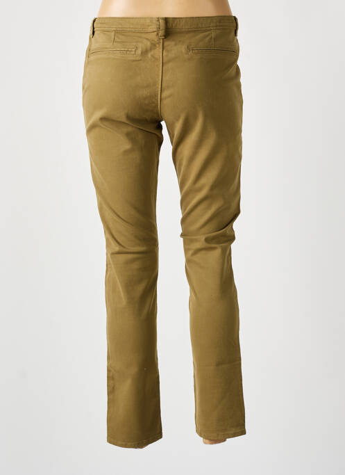 Pantalon chino fermeture zippée sous rabat boutonné vert SCHOOL RAG femme