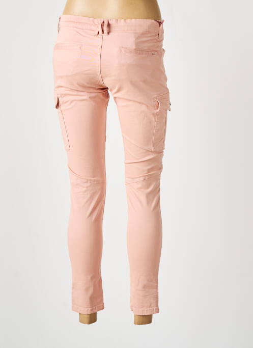 Pantalon chino fermeture zippée sous rabat boutonné rose TEDDY SMITH femme