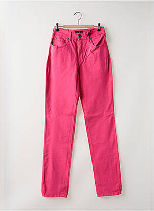 Pantalon droit stretch taille haute rose CIMARRON femme