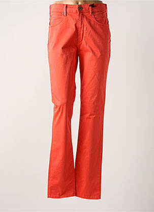 Pantalon droit stretch taille haute orange clair CIMARRON femme