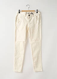 Pantalon chino fermeture zippée sous rabat boutonné taille normale beige CIMARRON femme