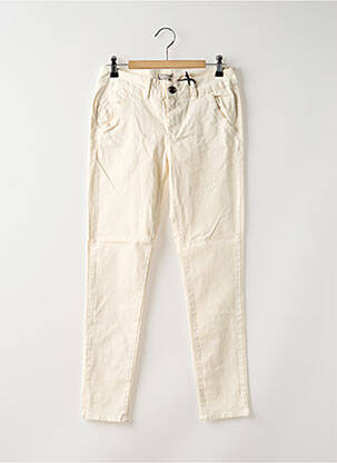 Pantalon chino fermeture zippée sous rabat boutonné taille normale beige CIMARRON femme