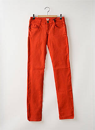 Pantalon droit fermeture zippée sous rabat boutonné orange CIMARRON fille