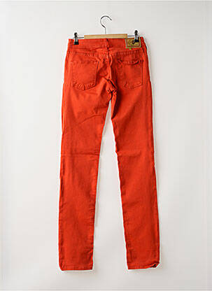 Pantalon droit fermeture zippée sous rabat boutonné orange CIMARRON fille