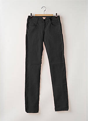 Pantalon droit fermeture zippée sous rabat boutonné noir CIMARRON fille