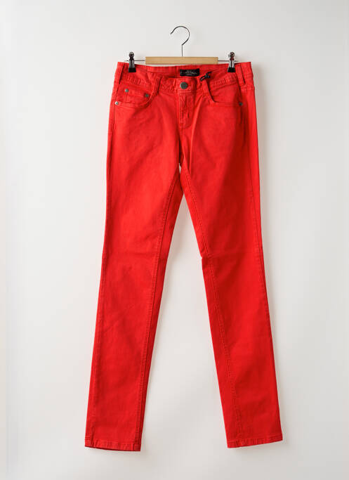Pantalon slim taille basse taille basse rouge clair CIMARRON femme