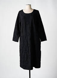 Robe mi-longue manches longues manches longues noir KOKOMARINA femme