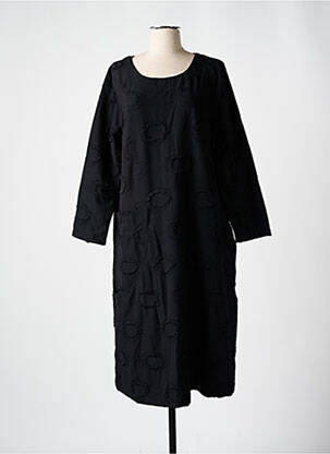 Robe mi-longue manches longues manches longues noir KOKOMARINA femme