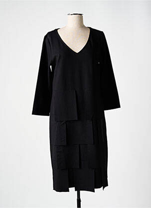 Robe mi-longue manches 3/4 manches 3/4 noir ORTO BOTANICO femme