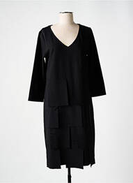 Robe mi-longue manches 3/4 manches 3/4 noir ORTO BOTANICO femme