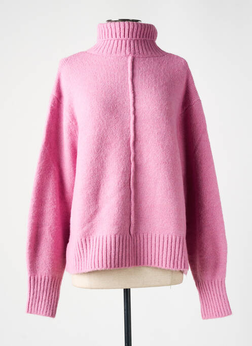 Pull col roulé rose AN' GE pour femme