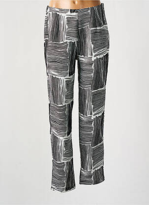 Pantalon droit tissage crêpe taille haute noir KOKOMARINA femme