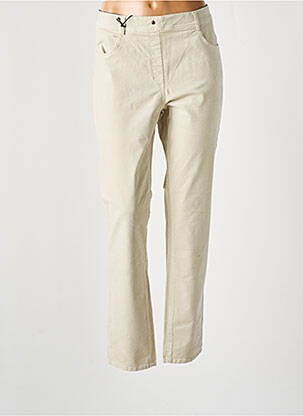 Pantalon slim taille élastique beige EAST DRIVE femme