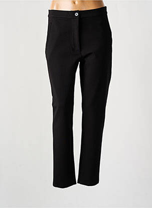 Pantalon chino fermeture zippée sous rabat boutonné taille haute noir MASAI femme
