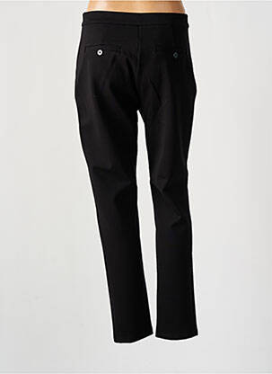 Pantalon chino fermeture zippée sous rabat boutonné taille haute noir MASAI femme