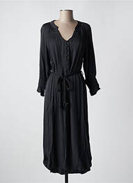 Robe mi-longue coupe fluide manches 3/4 noir CREAM femme