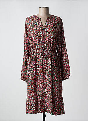Robe mi-longue manches longues manches longues marron CREAM femme