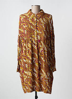 Robe courte manches longues manches longues jaune ALMAE femme