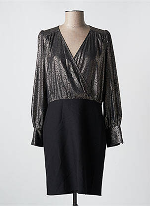 Robe courte manches longues manches longues noir EMA BLUE'S femme