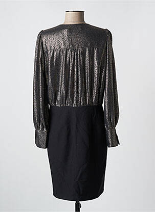Robe courte manches longues manches longues noir EMA BLUE'S femme