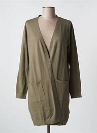Gilet manches longues stretch vert CREAM femme