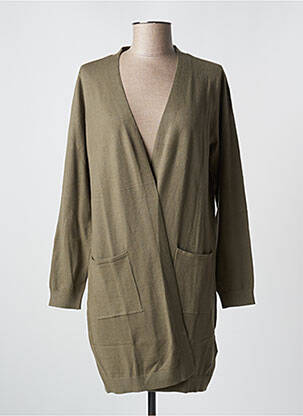 Gilet manches longues stretch vert CREAM femme