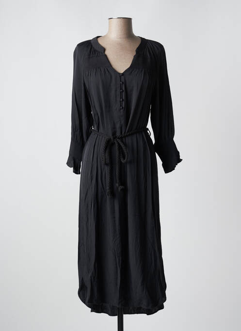 Robe mi-longue coupe fluide manches 3/4 noir CREAM femme