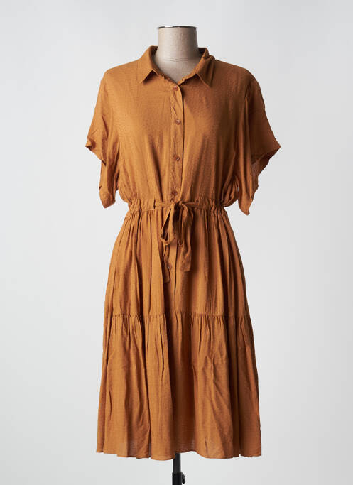 Robe mi-longue marron ORFEO pour femme