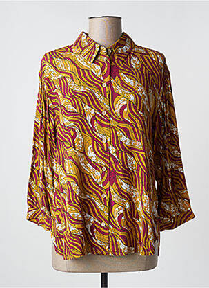 Chemisier tissage crêpe manches 3/4 jaune ALMAE femme