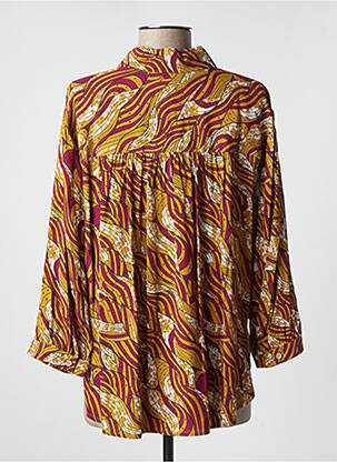 Chemisier tissage crêpe manches 3/4 jaune ALMAE femme