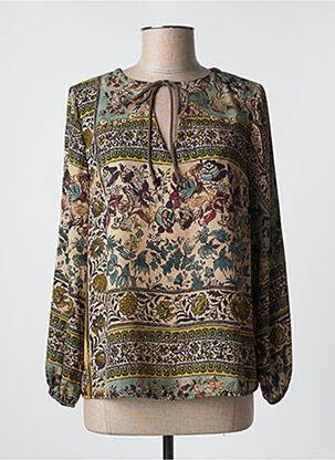 Blouse imprimé fleurs manches longues vert SIGNE NATURE femme