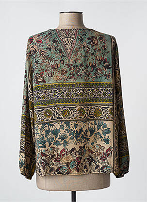 Blouse imprimé fleurs manches longues vert SIGNE NATURE femme