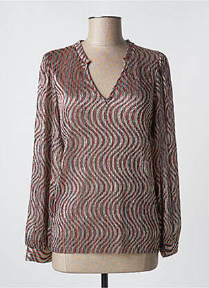 Blouse légère et transparente manches longues rouge EMA BLUE'S femme