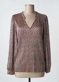 Blouse légère et transparente manches longues rouge EMA BLUE'S femme