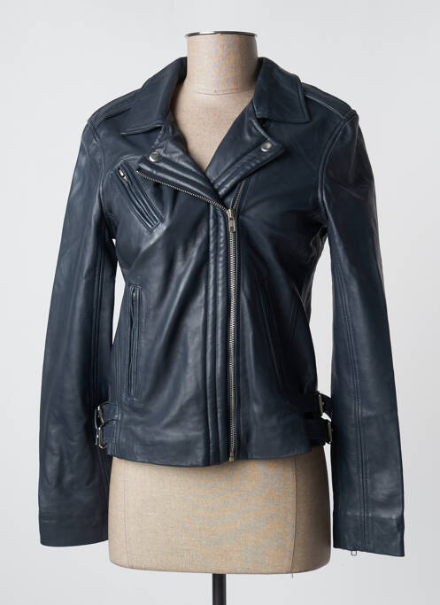 Veste simili cuir bleu GOA pour femme