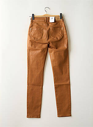 Pantalon slim taille haute taille haute marron C'EST BEAU LA VIE femme