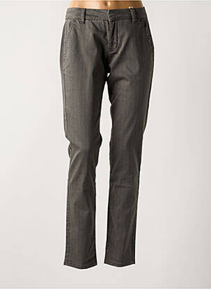 Pantalon chino tissage popeline taille normale gris CREAM femme