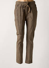 Pantalon slim taille élastique taille haute marron CREAM femme