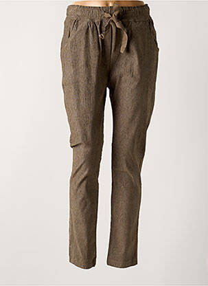 Pantalon slim taille élastique taille haute marron CREAM femme