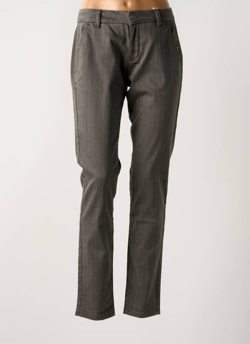 Pantalon chino tissage popeline taille normale gris CREAM femme