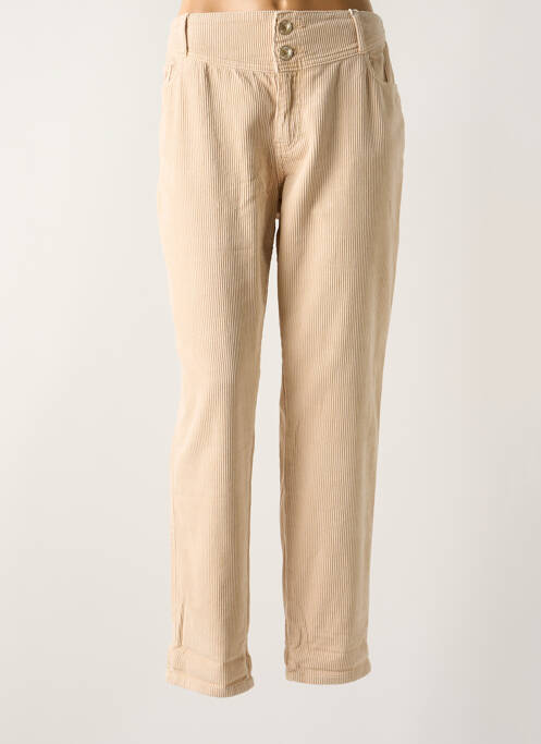 Pantalon droit beige C'EST BEAU LA VIE pour femme