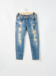 Jeans coupe slim effet usé délavé taille basse bleu LE TEMPS DES CERISES femme