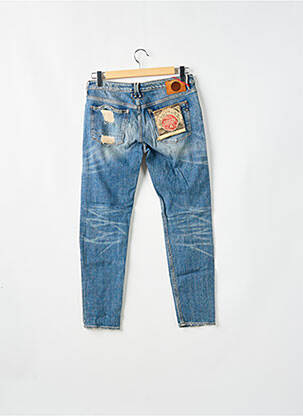 Jeans coupe slim effet usé délavé taille basse bleu LE TEMPS DES CERISES femme