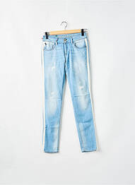 Jeans coupe slim effet usé délavé taille normale bleu LE TEMPS DES CERISES femme